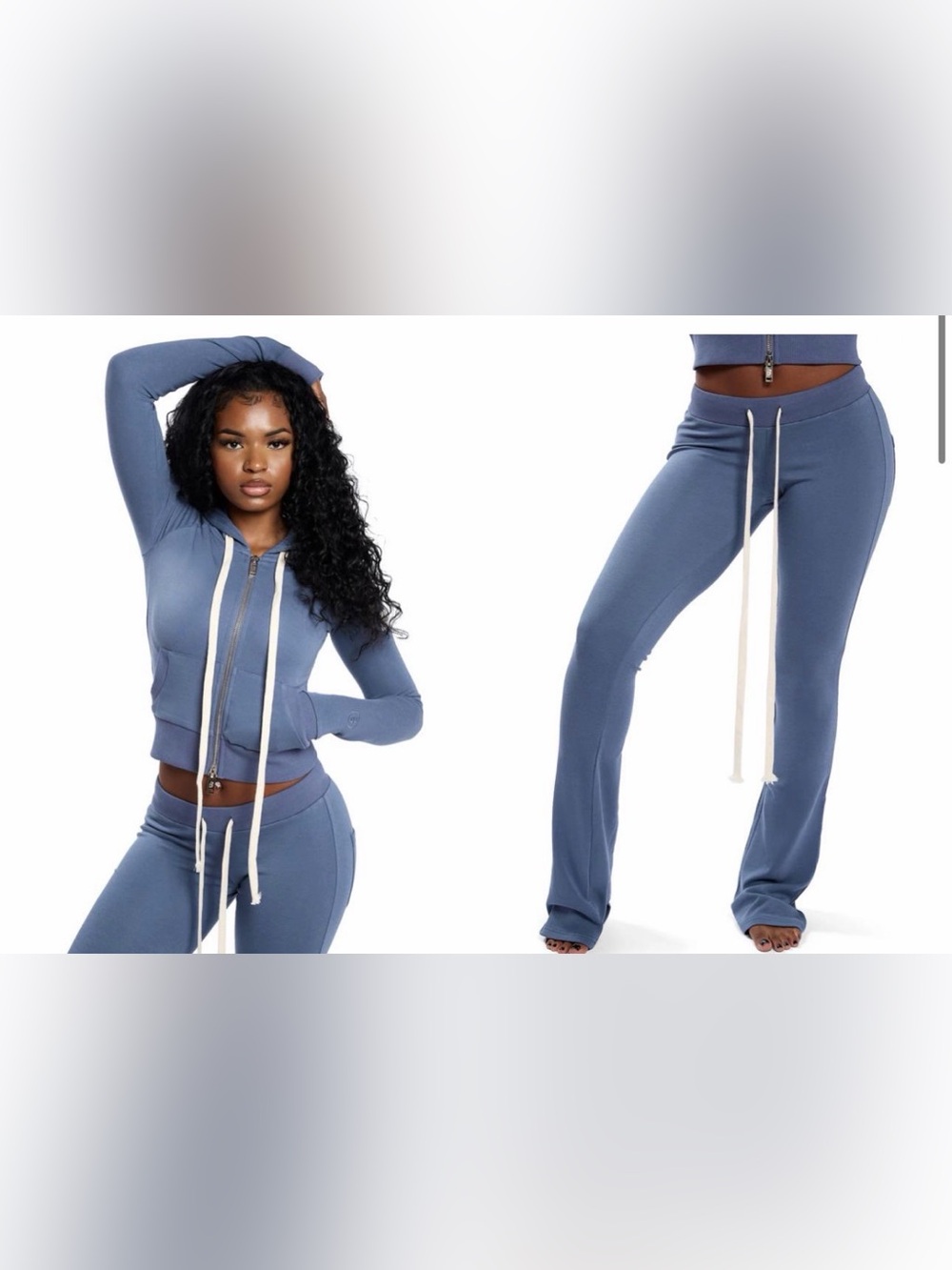 Body by Raven Tracy BodyKnitwear 2 Piece Set In Shark Blue Hoodie&Joggers Size L